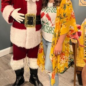 EMORY PARK Landy Crochet Trim Woven Kimono Medium Yellow Tropical Stitch Fix